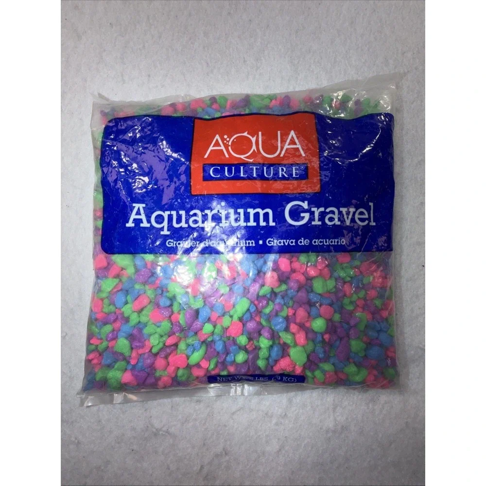 Aqua Culture Aquarium Gravel NEON 2# Hot Rainbow 2 Lb Sealed Bag Stone Rocks New